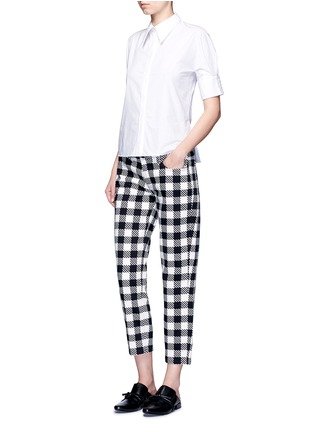 Figure View - Click To Enlarge - VICTORIA, VICTORIA BECKHAM - Gingham print cropped jeans