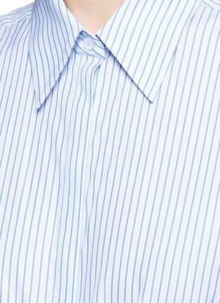Detail View - Click To Enlarge - VICTORIA, VICTORIA BECKHAM - Ruffle waist stripe poplin shirt