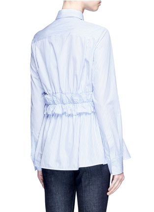 Back View - Click To Enlarge - VICTORIA, VICTORIA BECKHAM - Ruffle waist stripe poplin shirt