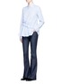 Figure View - Click To Enlarge - VICTORIA, VICTORIA BECKHAM - Ruffle waist stripe poplin shirt