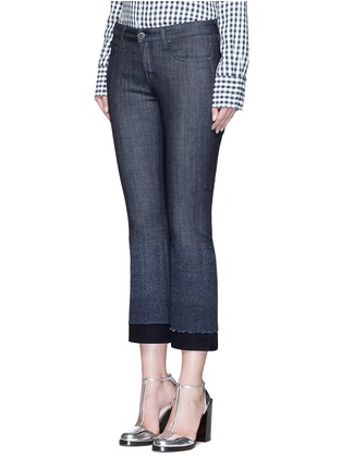 Front View - Click To Enlarge - VICTORIA, VICTORIA BECKHAM - Wool felt cuff cropped flared jeans