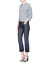 Figure View - Click To Enlarge - VICTORIA, VICTORIA BECKHAM - Wool felt cuff cropped flared jeans