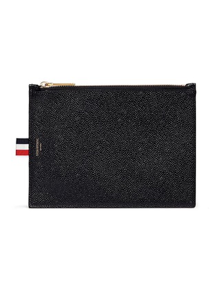 Main View - Click To Enlarge - THOM BROWNE  - Pebble grain leather large zip coin pouch