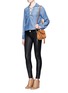 Figure View - Click To Enlarge - FRAME - Lace-up chambray blouse