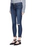 Front View - Click To Enlarge - FRAME - 'Le Skinny de Jeanne' staggered cuff jeans