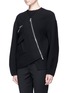 Front View - Click To Enlarge - MS MIN - Asymmetric double-faced wool blend jacket