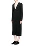 Front View - Click To Enlarge - MS MIN - V-neck textured crepe midi dress