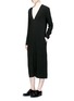 Figure View - Click To Enlarge - MS MIN - V-neck textured crepe midi dress