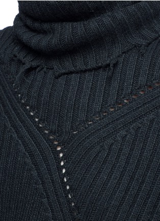 Detail View - Click To Enlarge - MS MIN - Asymmetric rib knit turtleneck sweater