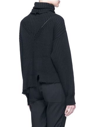 Back View - Click To Enlarge - MS MIN - Asymmetric rib knit turtleneck sweater