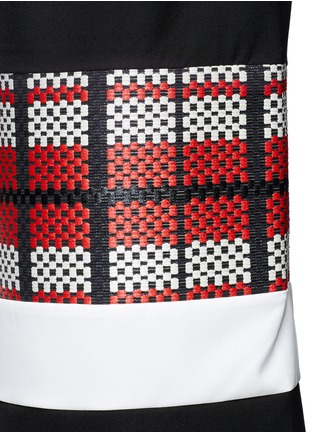 Detail View - Click To Enlarge - CYNTHIA & XIAO - Textured tartan colourblock culottes