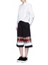 Figure View - Click To Enlarge - CYNTHIA & XIAO - Textured tartan colourblock culottes