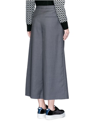 Back View - Click To Enlarge - CYNTHIA & XIAO - Wide leg wool blend cropped pants