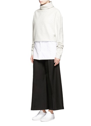 Figure View - Click To Enlarge - FFIXXED STUDIOS - 'New Space' wide leg flared wool twill pants
