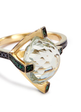 Detail View - Click To Enlarge - LAMA HOURANI JEWELRY  - Diamond emerald 18k yellow gold ring