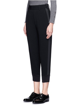 Front View - Click To Enlarge - NEIL BARRETT - Ribbed cuff high waist crêpe pants
