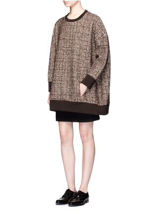 Figure View - Click To Enlarge - NEIL BARRETT - Oversized tweed pullover