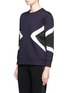 Front View - Click To Enlarge - NEIL BARRETT - Diagonal colourblock panel scuba jersey sweatshirt
