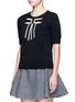 Front View - Click To Enlarge - ALICE & OLIVIA - 'Danika' oversize bow sweater
