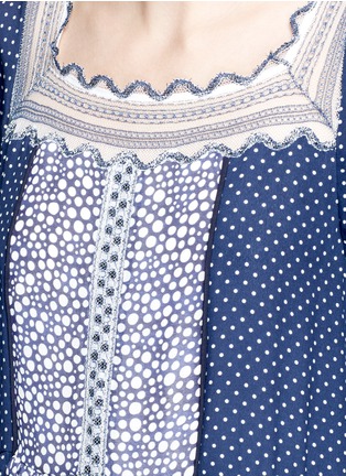 Detail View - Click To Enlarge - CHLOÉ - Mix polka dot lace insert dress