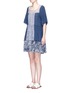Front View - Click To Enlarge - CHLOÉ - Mix polka dot lace insert dress