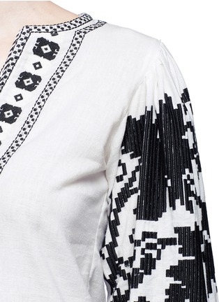 Detail View - Click To Enlarge - TALITHA - 'Salma' tribal grapevine embroidered peasant blouse