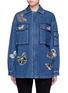 Main View - Click To Enlarge - VALENTINO GARAVANI - Embroidered butterfly appliqué denim shirt jacket
