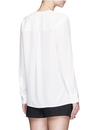 Back View - Click To Enlarge - THEORY - 'Damaris' banded collar utility silk shirt