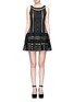 Main View - Click To Enlarge - ALICE & OLIVIA - 'Wendie' geometric embroidery boat neck dress