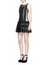 Figure View - Click To Enlarge - ALICE & OLIVIA - 'Wendie' geometric embroidery boat neck dress