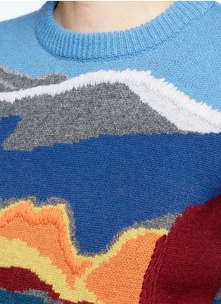 Detail View - Click To Enlarge - STELLA MCCARTNEY - Landscape jacquard embroidered wool sweater
