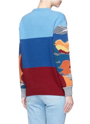 Back View - Click To Enlarge - STELLA MCCARTNEY - Landscape jacquard embroidered wool sweater