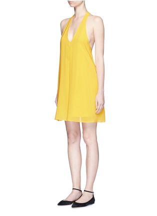 Front View - Click To Enlarge - ALICE & OLIVIA - 'Holland' plunge neck T-back silk dress