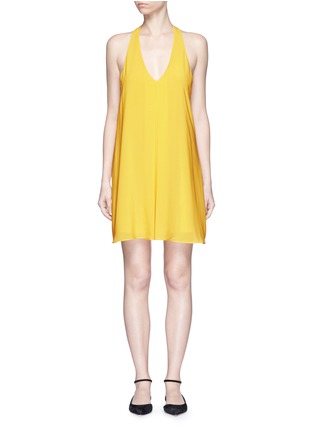 Main View - Click To Enlarge - ALICE & OLIVIA - 'Holland' plunge neck T-back silk dress