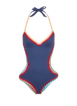 Main View - Click To Enlarge - KIINI - 'Tasmin Mono' crochet trim one-piece swimsuit