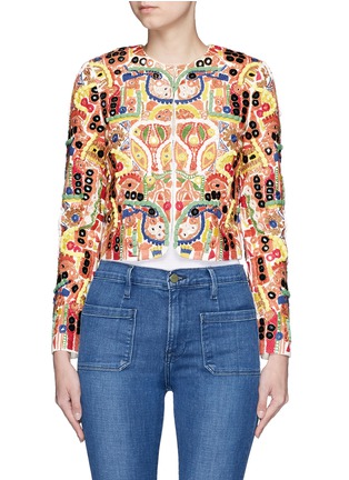 Main View - Click To Enlarge - ALICE & OLIVIA - 'Kidman' mix embroidery jacket