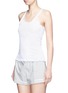 Front View - Click To Enlarge - ARAKS - Ruffle cotton rib jersey tank top