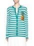 Main View - Click To Enlarge - - - Pineapple embellished stripe knit cardigan