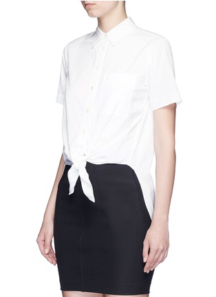Front View - Click To Enlarge - THEORY - 'Hekanina' tie front cotton shirt