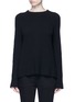 Main View - Click To Enlarge - HELMUT LANG - Belted open back cotton-cashmere sweater