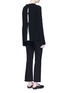 Figure View - Click To Enlarge - HELMUT LANG - Belted open back cotton-cashmere sweater