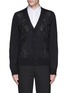 Main View - Click To Enlarge - ALEXANDER MCQUEEN - Waxed floral embroidery wool-silk cardigan