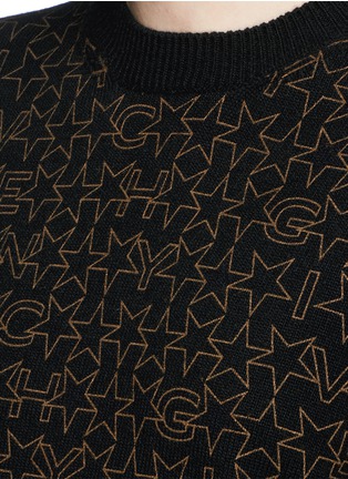 Detail View - Click To Enlarge - GIVENCHY - Star logo print wool-cashmere sweater