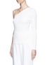 Front View - Click To Enlarge - THEORY - 'Uleera' one-shoulder crepe knit top