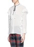 Front View - Click To Enlarge - GUCCI - Ribbon neck ruffle voile shirt