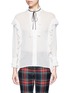 Main View - Click To Enlarge - GUCCI - Ribbon neck ruffle voile shirt