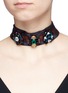 Figure View - Click To Enlarge - LANVIN - Jewelled foulard print tie neck silk scarf