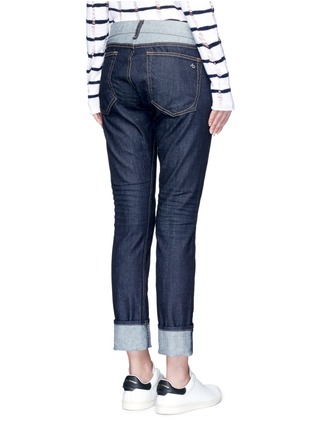 Back View - Click To Enlarge - RAG & BONE - 'The Dre' reverse patchwork slim boyfriend jeans