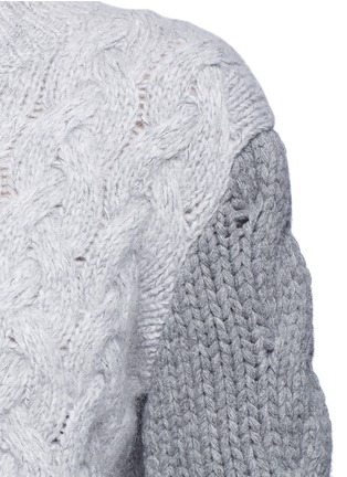 Detail View - Click To Enlarge - STELLA MCCARTNEY - Colourblock split front cable knit sweater