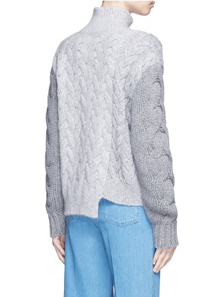 Back View - Click To Enlarge - STELLA MCCARTNEY - Colourblock split front cable knit sweater